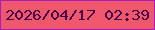 文字の大きさ：3、枠の色：ad1cbc、背景の色：ef586c、文字の色：45014a 無料ブログパーツのブログ時計