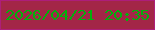 文字の大きさ：4、枠の色：ad1e7a、背景の色：a32647、文字の色：02b10b 無料ブログパーツのブログ時計