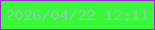 文字の大きさ：2、枠の色：ad1eed、背景の色：39f838、文字の色：7fd1a2 無料ブログパーツのブログ時計