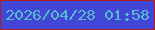 文字の大きさ：2、枠の色：ad2020、背景の色：4246d6、文字の色：55bccd 無料ブログパーツのブログ時計