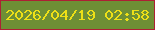 文字の大きさ：3、枠の色：ad2034、背景の色：6e8f35、文字の色：eee017 無料ブログパーツのブログ時計
