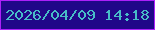 文字の大きさ：1、枠の色：ad20fa、背景の色：210789、文字の色：48bcc7 無料ブログパーツのブログ時計
