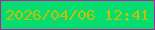 文字の大きさ：1、枠の色：ad22a3、背景の色：07dc70、文字の色：c0c107 無料ブログパーツのブログ時計