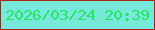 文字の大きさ：3、枠の色：ad230e、背景の色：76e9da、文字の色：28e564 無料ブログパーツのブログ時計