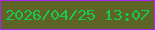 文字の大きさ：4、枠の色：ad25f5、背景の色：5e6426、文字の色：17c851 無料ブログパーツのブログ時計