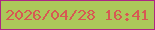 文字の大きさ：3、枠の色：ad2685、背景の色：acc85a、文字の色：d75953 無料ブログパーツのブログ時計