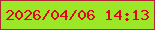 文字の大きさ：2、枠の色：ad2939、背景の色：9ce727、文字の色：e3071c 無料ブログパーツのブログ時計