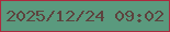 文字の大きさ：4、枠の色：ad293e、背景の色：5a9a7e、文字の色：5d433e 無料ブログパーツのブログ時計