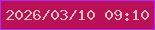 文字の大きさ：4、枠の色：ad29f8、背景の色：bb1056、文字の色：d3c2ba 無料ブログパーツのブログ時計