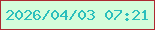 文字の大きさ：2、枠の色：ad2a31、背景の色：d4fddb、文字の色：2bbfbc 無料ブログパーツのブログ時計