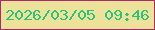 文字の大きさ：4、枠の色：ad2a69、背景の色：ede29a、文字の色：2cc27a 無料ブログパーツのブログ時計