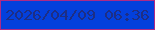 文字の大きさ：3、枠の色：ad2a86、背景の色：0340dc、文字の色：1d2e85 無料ブログパーツのブログ時計