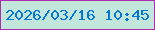 文字の大きさ：2、枠の色：ad2dac、背景の色：c2e6db、文字の色：0478d1 無料ブログパーツのブログ時計