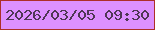 文字の大きさ：3、枠の色：ad2f29、背景の色：dd90ff、文字の色：4f3755 無料ブログパーツのブログ時計