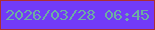文字の大きさ：4、枠の色：ad2f33、背景の色：723bf8、文字の色：6dada2 無料ブログパーツのブログ時計