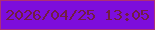 文字の大きさ：5、枠の色：ad2f76、背景の色：7d0ddc、文字の色：721d43 無料ブログパーツのブログ時計