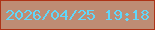 文字の大きさ：1、枠の色：ad3317、背景の色：be8c74、文字の色：60d7fa 無料ブログパーツのブログ時計