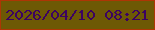 文字の大きさ：2、枠の色：ad3605、背景の色：6d5905、文字の色：3c0361 無料ブログパーツのブログ時計