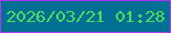 文字の大きさ：1、枠の色：ad36f1、背景の色：027092、文字の色：4bde5d 無料ブログパーツのブログ時計