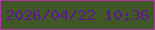 文字の大きさ：5、枠の色：ad38a4、背景の色：405726、文字の色：5d1790 無料ブログパーツのブログ時計
