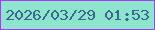文字の大きさ：3、枠の色：ad38f7、背景の色：8ce5cc、文字の色：3a678e 無料ブログパーツのブログ時計