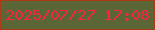 文字の大きさ：3、枠の色：ad3a17、背景の色：5b6637、文字の色：f6273c 無料ブログパーツのブログ時計