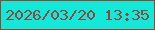 文字の大きさ：3、枠の色：ad3b24、背景の色：10eadb、文字の色：984439 無料ブログパーツのブログ時計