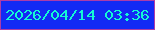 文字の大きさ：5、枠の色：ad3ca7、背景の色：132af4、文字の色：14f9d4 無料ブログパーツのブログ時計