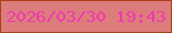 文字の大きさ：2、枠の色：ad3e1b、背景の色：dc7d7c、文字の色：f039af 無料ブログパーツのブログ時計