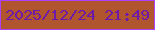 文字の大きさ：4、枠の色：ad40fb、背景の色：b0552e、文字の色：6d1aaa 無料ブログパーツのブログ時計