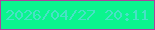 文字の大きさ：1、枠の色：ad429e、背景の色：0bf48e、文字の色：48e1c6 無料ブログパーツのブログ時計