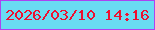 文字の大きさ：5、枠の色：ad43f1、背景の色：69dcf2、文字の色：ee0f30 無料ブログパーツのブログ時計