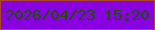 文字の大きさ：5、枠の色：ad4626、背景の色：8901e0、文字の色：185101 無料ブログパーツのブログ時計