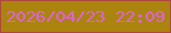 文字の大きさ：1、枠の色：ad463f、背景の色：ab840d、文字の色：de60e2 無料ブログパーツのブログ時計