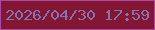文字の大きさ：4、枠の色：ad46a4、背景の色：821633、文字の色：8572b1 無料ブログパーツのブログ時計