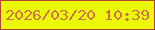 文字の大きさ：5、枠の色：ad4832、背景の色：ebf904、文字の色：d06f4e 無料ブログパーツのブログ時計