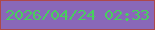 文字の大きさ：3、枠の色：ad484a、背景の色：8968b8、文字の色：48cf5d 無料ブログパーツのブログ時計