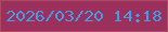 文字の大きさ：2、枠の色：ad4963、背景の色：9a305b、文字の色：479ae3 無料ブログパーツのブログ時計