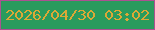 文字の大きさ：4、枠の色：ad5191、背景の色：2a9b5d、文字の色：dca836 無料ブログパーツのブログ時計