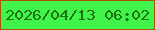 文字の大きさ：5、枠の色：ad5208、背景の色：41f44c、文字の色：1e7210 無料ブログパーツのブログ時計
