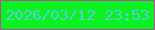 文字の大きさ：4、枠の色：ad5297、背景の色：0bf122、文字の色：54cfd9 無料ブログパーツのブログ時計