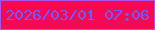 文字の大きさ：3、枠の色：ad53ec、背景の色：f60954、文字の色：7358fd 無料ブログパーツのブログ時計