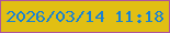 文字の大きさ：2、枠の色：ad54a0、背景の色：e1bf13、文字の色：1981d1 無料ブログパーツのブログ時計