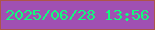 文字の大きさ：5、枠の色：ad5549、背景の色：a050b2、文字の色：12fb7d 無料ブログパーツのブログ時計