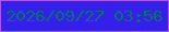 文字の大きさ：1、枠の色：ad55ee、背景の色：3420ea、文字の色：06736a 無料ブログパーツのブログ時計