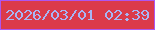 文字の大きさ：2、枠の色：ad56f1、背景の色：db3a4b、文字の色：a8b5f5 無料ブログパーツのブログ時計