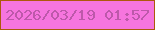 文字の大きさ：5、枠の色：ad590b、背景の色：f675de、文字の色：bd58aa 無料ブログパーツのブログ時計