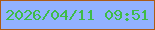 文字の大きさ：1、枠の色：ad5a16、背景の色：92b1ff、文字の色：3ebc48 無料ブログパーツのブログ時計
