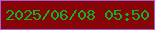 文字の大きさ：1、枠の色：ad5bd6、背景の色：870506、文字の色：11b02d 無料ブログパーツのブログ時計