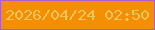文字の大きさ：5、枠の色：ad5ecb、背景の色：f48f03、文字の色：f1c55d 無料ブログパーツのブログ時計